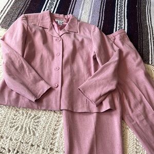 Pendleton Two Piece Pant Suit Virgin Wool Purple Lavender Womens Authent…
